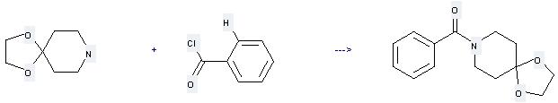 1,4-Dioxa-8-azaspiro[4.5]decane can be used to produce N-benzoyl-4-piperidone ethylene ketal